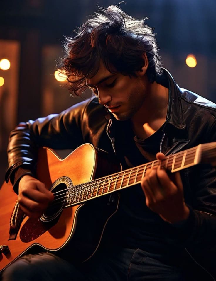 Lemuel Amaury tocando la guitarra
